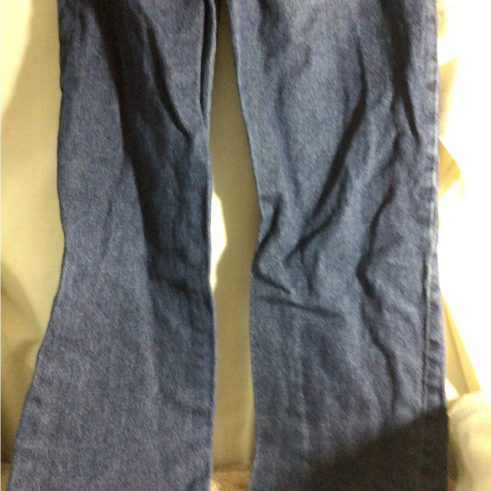 The Children's Place Men's Straight Jeans - Dark Blue with Brown Stitching
